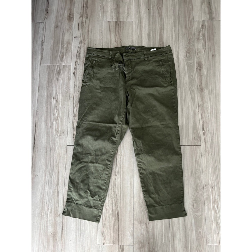 Level 99 Level + Olive Green Skinny Pants Mid Rise Stretch Casual Trousers